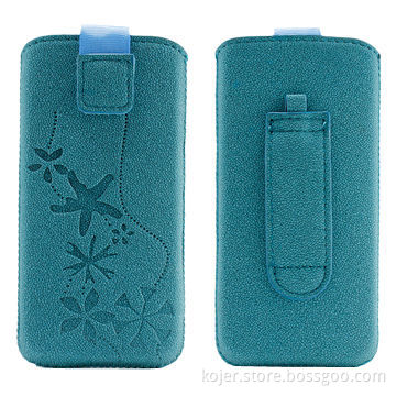 Mobile Phone Pouches, Suitable for iPhone 5S, Made of PU Leather and Retractable Pull-tab